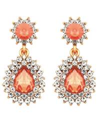 Buy Online Crunchy Fashion Earring Jewelry Red Cubic Zirconia Alloy Stud Earring Jewellery CFE0871