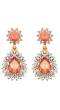 Embellished Peach Crystal Drop Earrings