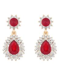 Buy Online Crunchy Fashion Earring Jewelry Embedded Red Crystal Drop Earrings Jewellery CFE0886