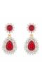 Embellished Red Crystal Drop Earrings