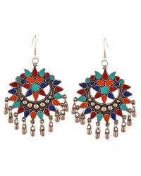 Buy Online Crunchy Fashion Earring Jewelry "The Tribal Muse" Oxidized Silver Dew Drop Earrings Jewellery CFE0656