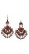 Oxidised Silver Traditional Red Afghani Earrings for Women