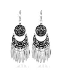 Buy Online Crunchy Fashion Earring Jewelry Black Crystal Flower Drops Earrings Jewellery CFE0726