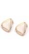 Gold-Plated Square White Stone Stud Earrings CFE0929