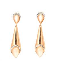 Gold Plated Dangling Opal Earrings