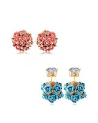 Buy Online Crunchy Fashion Earring Jewelry Gold Plated Kundan Stud Earrings for Girls/Women Studs SDJJE0032