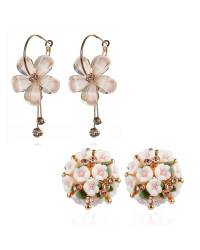 Buy Online Crunchy Fashion Earring Jewelry Pink Floret Dangling Earrings for Women Jewellery CFE1003