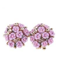 Buy Online Crunchy Fashion Earring Jewelry Aqua-White Floret Stud Earrings for Girls Jewellery CFE1005