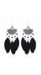 Tribal Muse Collection Black Feather Earrings 