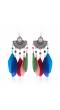 Tribal Muse Collection Multi-color Feather Earrings for Women