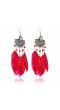 Tribal Muse Collection Red Feather Earrings for Women