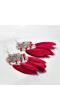 Tribal Muse Collection Red Feather Earrings for Women