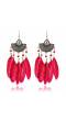 Tribal Muse Collection Red Feather Earrings for Women