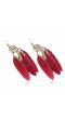 Time Turner Red Feather Earrings
