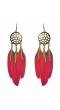 Time Turner Red Feather Earrings