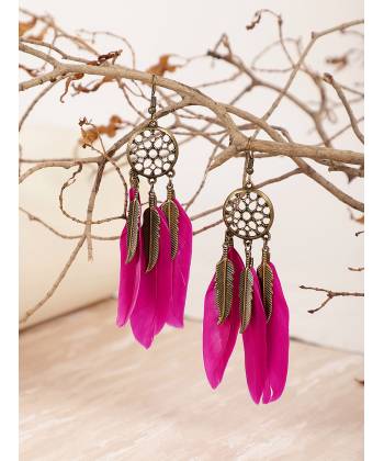 Time Turner Pink Feather Earrings