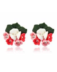 Buy Online Crunchy Fashion Earring Jewelry Embedded Peach Crystal Drop Earrings Jewellery CFE0885