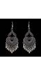Tribal Oxidized Silver plated Drop Earrings