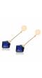 Blue Gold-Plated Contemporary Drop Earrings