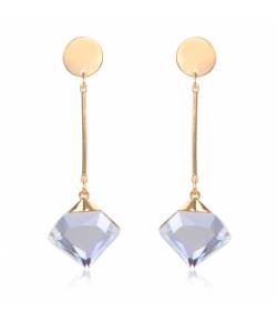 Grey  Gold-Plated Contemporary Drop Earrings