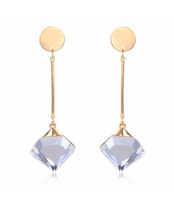Grey  Gold-Plated Contemporary Drop Earrings