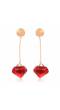 Red Gold-Plated Contemporary Drop Earrings