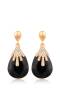 Black Crystal Droplet Earrings for Women