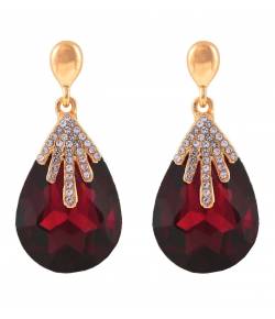 Brown Crystal Droplet Earrings for Women