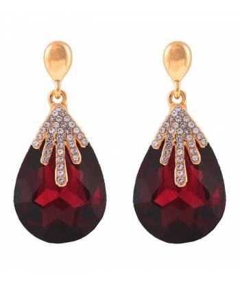 Brown Crystal Droplet Earrings for Women