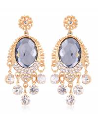 Buy Online Crunchy Fashion Earring Jewelry Black & Gold-Toned Teardrop Shaped Drop Earrings Jewellery CFE0856