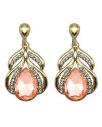 Buy Online Royal Bling Earring Jewelry Gold Plated Long Floral Skyblue Pearl Chandbali Earrings RAE0848 Jewellery RAE0848