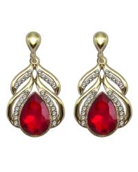 Buy Online Crunchy Fashion Earring Jewelry Gold-Plated Kundan Dangler Tassel White Pearl Earrings RAE1874 Jewellery RAE1874
