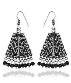 Oxidised Silver Afghani Dangle & Drop Earrings