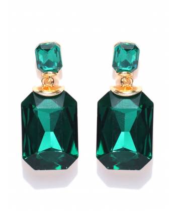 Green Crystal Dangling Earrings