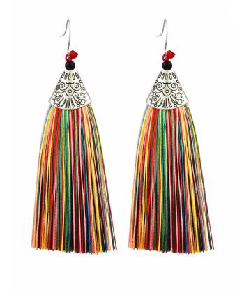 Multi-colored Long Tassel Earrings for Women