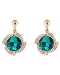 Buy Online Royal Bling Earring Jewelry Gold-Plated Round Designs Green Pearls Jhumka Earrings RAE1168 Jewellery RAE1168