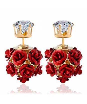 Red Roses Dual side Earrings