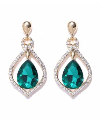 Missa Green Crystal Earrings for Women