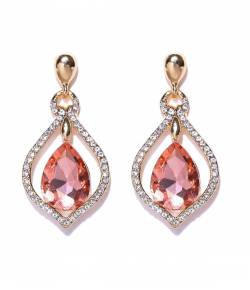 Missa Peach Crystal Earrings for Women