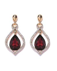 Buy Online Crunchy Fashion Earring Jewelry Oxidised Silver Red & silver bohemian Earrings Jewellery CMB0024