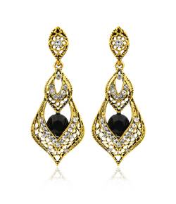 Stylish Sparkling Gold Plated Dangle Earrings 