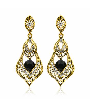 Stylish Sparkling Gold Plated Dangle Earrings 