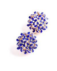 Buy Online Crunchy Fashion Earring Jewelry Gold-Plated Round Floral Dangler Earrings CFE0830 Jewellery CFE0830