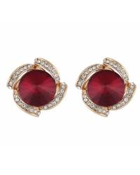 Red Crystal Studded Earrings