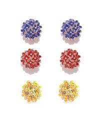 Buy Online Royal Bling Earring Jewelry Gold-Plated Red Crystal and Pearl Stud Earrings for Women/Girl's Studs RAE2328