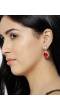 Red-Peach Crystal Stud Earring