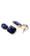 Navy Blue & Gold-Toned Geometric Drop Earrings 