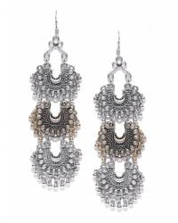 Buy Online Crunchy Fashion Earring Jewelry Oxidized Silver Victorian Jhumka Earrings Jhumki RAE0258