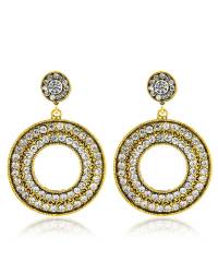Buy Online Crunchy Fashion Earring Jewelry Gold Plated Party Wear Black Crystal/Zircon Pendant Necklace, Earrings Set Jewellery CFS0240