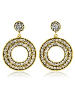 Gold Plated Round Drop Earrings 